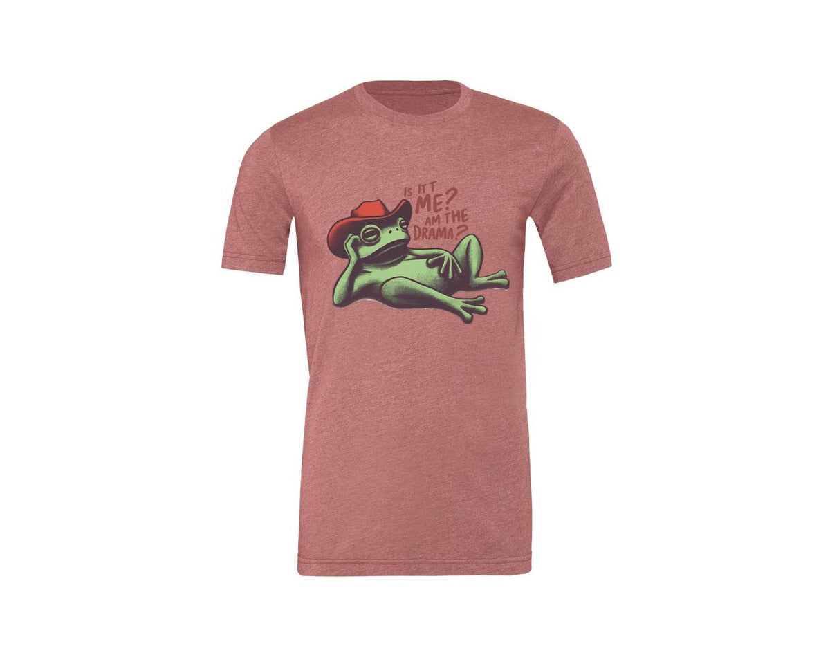 brand:Generic|color:Heather Mauve|Drama Frog Funny Cowboy Aesthetic Graphic T-Shirt