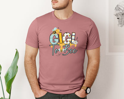 brand:Bella Canvas|color:Heather Mauve|Bee Baby Showe Gigi Graphic T-Shirt