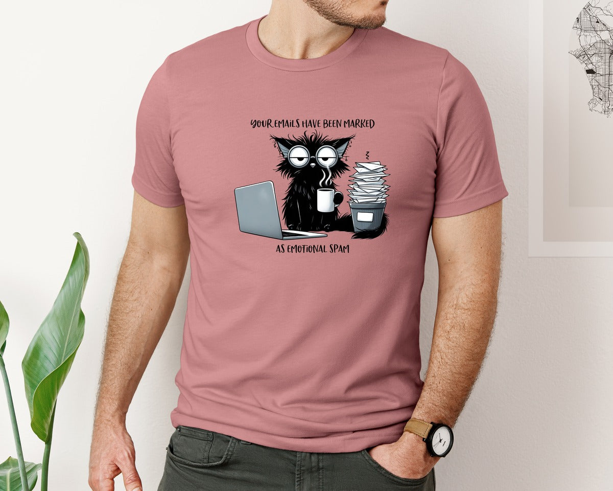 brand:Bella Canvas|color:Heather Mauve|Funny And Sarcastic Cat 4 Graphic T-Shirt