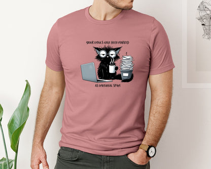 brand:Bella Canvas|color:Heather Mauve|Funny And Sarcastic Cat 4 Graphic T-Shirt