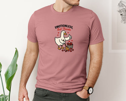 brand:Bella Canvas|color:Heather Mauve|Anti Valentine Valentine Goose Graphic T-Shirt