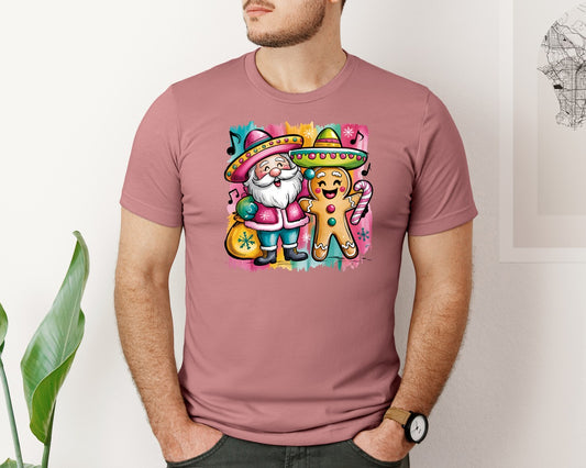 Feliz Navidad Mexican Gingerbread Graphic T-Shirt