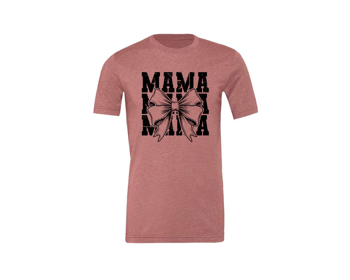 brand:Generic|color:Heather Mauve|Mama Mom Mama Coquette Graphic T-Shirt