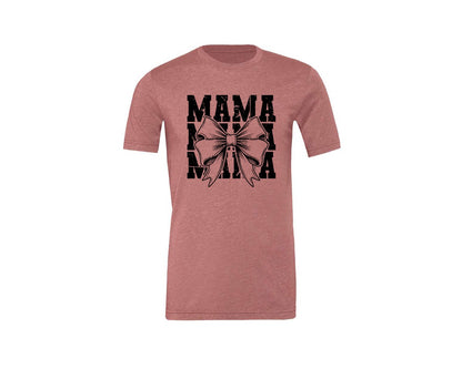 brand:Generic|color:Heather Mauve|Mama Mom Mama Coquette Graphic T-Shirt