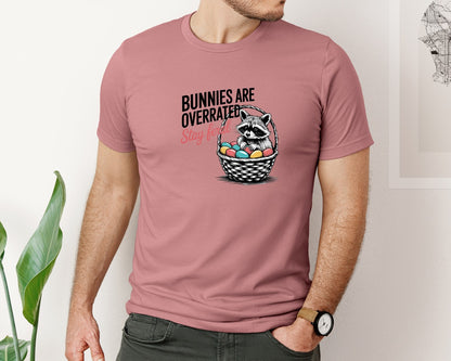 brand:Bella Canvas|color:Heather Mauve|Bunnies Are Overrated Stay Feral 7 Graphic T-Shirt