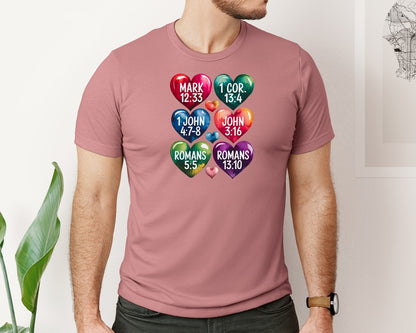 brand:Bella Canvas|color:Heather Mauve|Christian Valentine Bible Verses Graphic T-Shirt