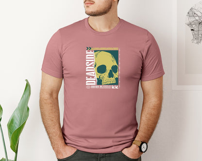 brand:Bella Canvas|color:Heather Mauve|Grunge Skull Graphic Illustration Design Graphic T-Shirt