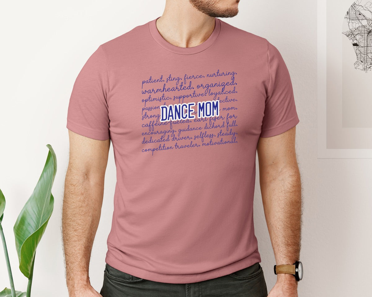 brand:Bella Canvas|color:Heather Mauve|Dance Mom Svgdance Mom Words Definition Graphic T-Shirt