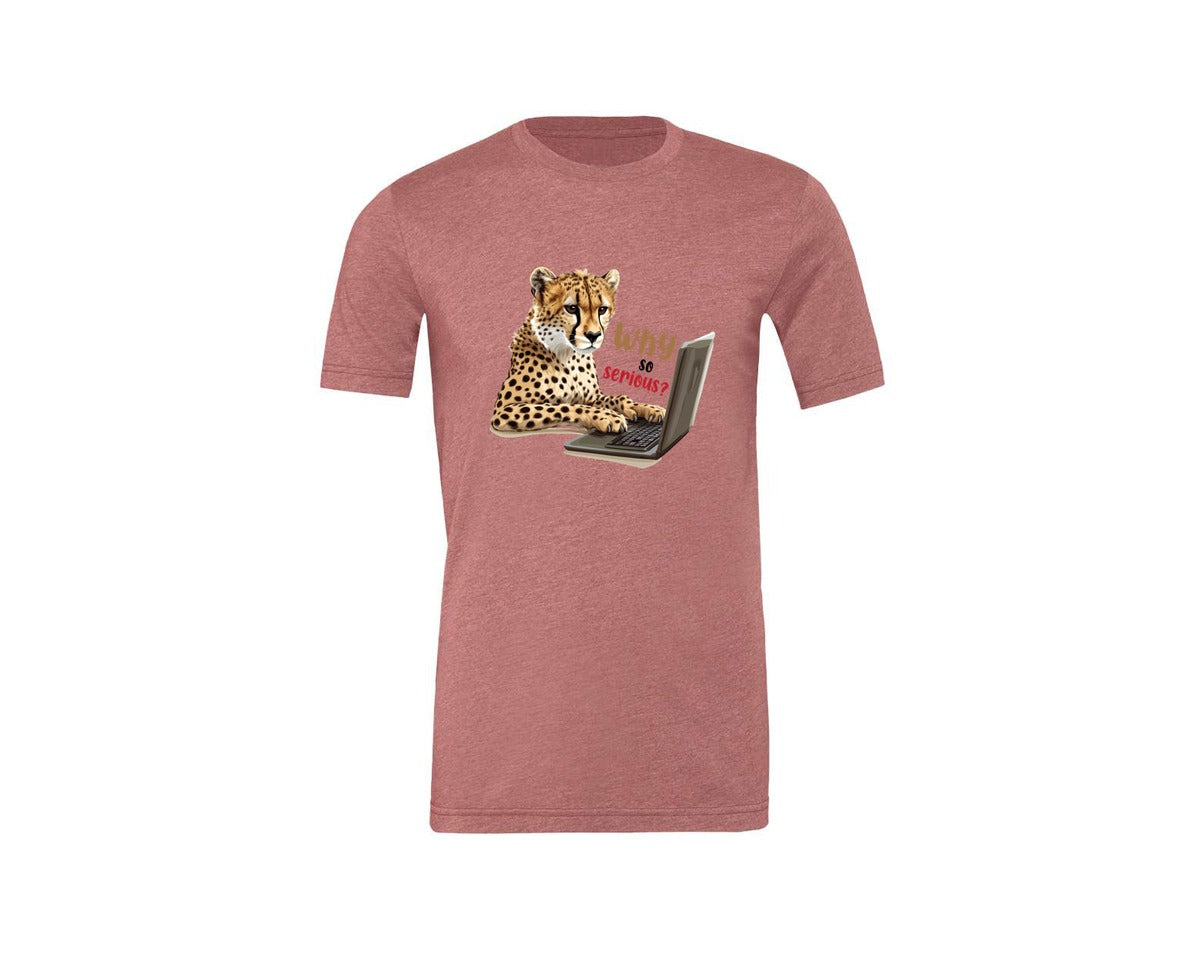 brand:Generic|color:Heather Mauve|Tiger Typing On A Laptop T Shirt Print Graphic T-Shirt