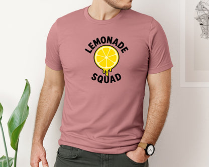 brand:Bella Canvas|color:Heather Mauve|Lemonade Squad Summer T Shirt Design Graphic T-Shirt