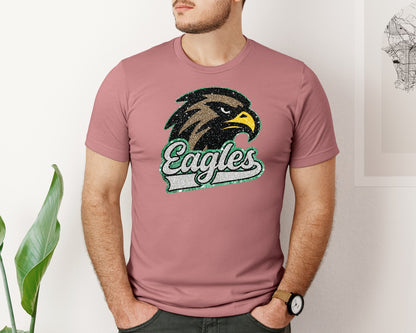 brand:Bella Canvas|color:Heather Mauve|Eagles Football Glitter Sports Graphic T-Shirt