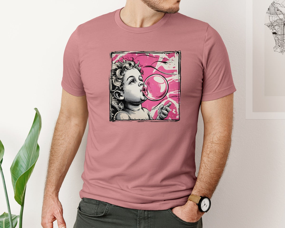 brand:Bella Canvas|color:Heather Mauve|Cupid Valentine Xoxo Vday Graphic T-Shirt