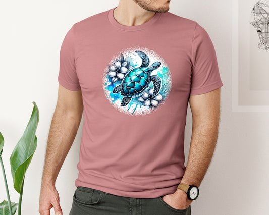 Sea Turtle Tropical Round Tshirt 3 Graphic T-Shirt