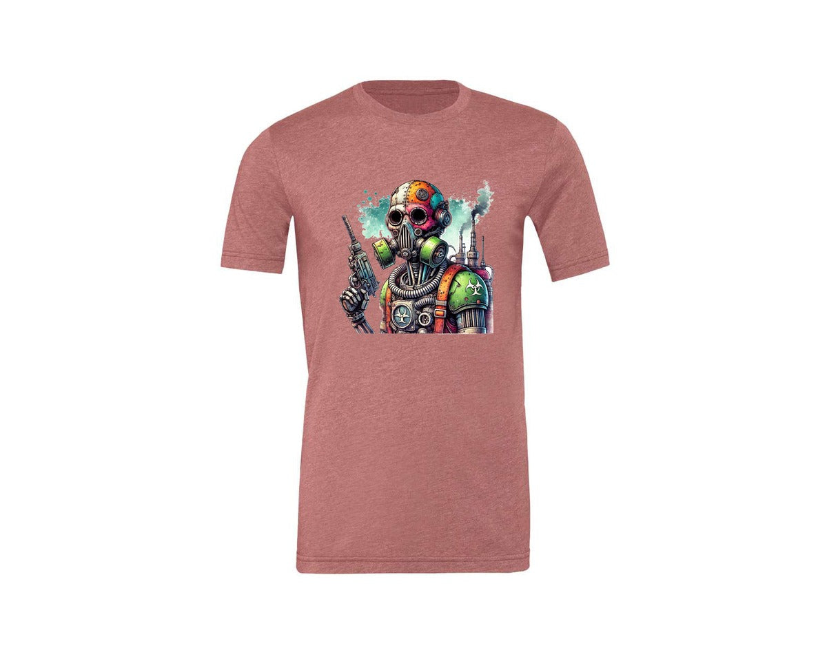 brand:Generic|color:Heather Mauve|Robot Sublimationsticker Graphic T-Shirt