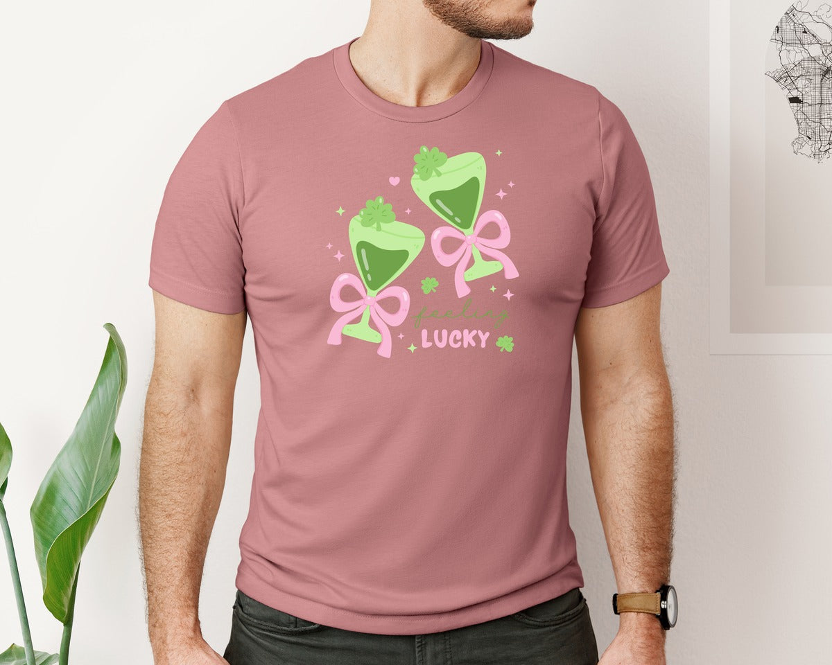 brand:Bella Canvas|color:Heather Mauve|Pastel Lucky Potion St Patrick Graphic T-Shirt