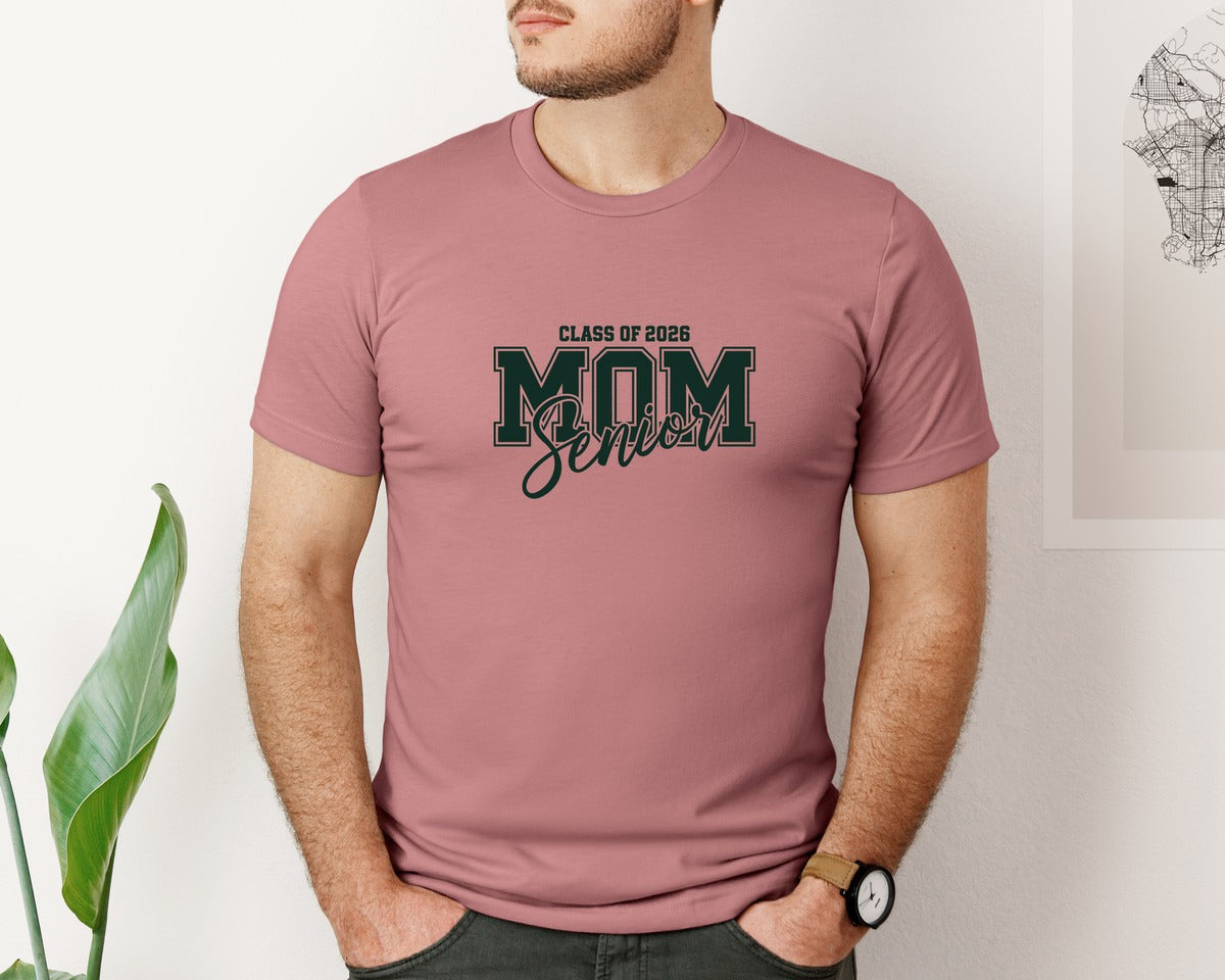 brand:Bella Canvas|color:Heather Mauve|Class Of 2026 Senior Mom Graphic T-Shirt