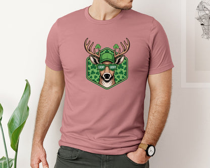 brand:Bella Canvas|color:Heather Mauve|St Patricks Day Buck Boys St Pat Graphic T-Shirt