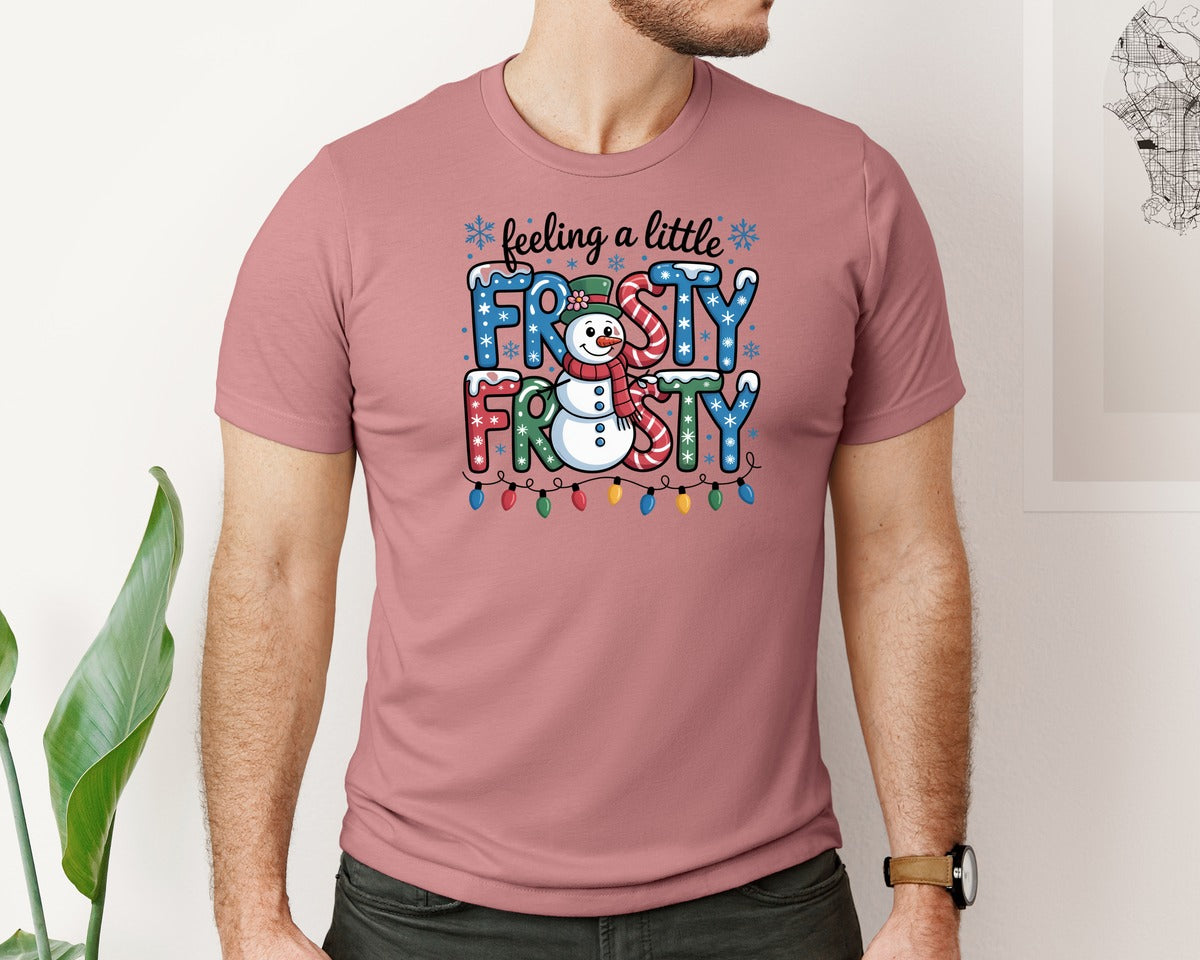 brand:Bella Canvas|color:Heather Mauve|Feelin A Little Frosty 2 Graphic T-Shirt