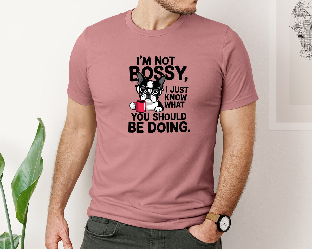 brand:Bella Canvas|color:Heather Mauve|Sarcastic Funny Dog Sassy Im Not Bossy 3 Graphic T-Shirt