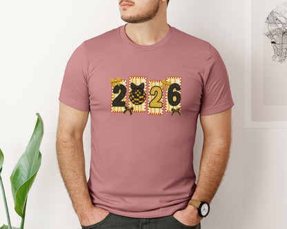 brand:Bella Canvas|color:Heather Mauve|Yarn Crochet Happy New Year 2026 3 Graphic T-Shirt