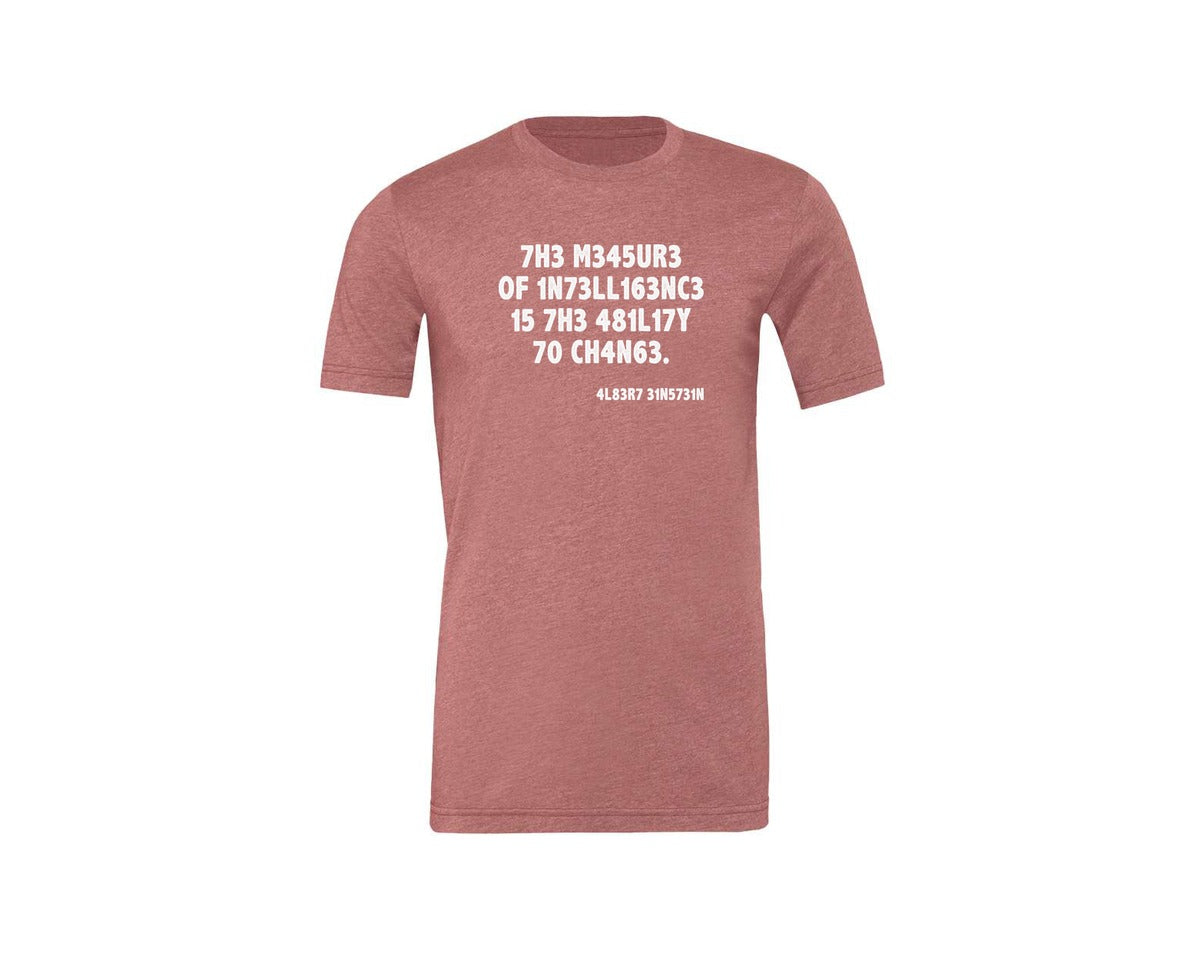 brand:Generic|color:Heather Mauve|Einstein The Measure Of Intelligence Graphic T-Shirt