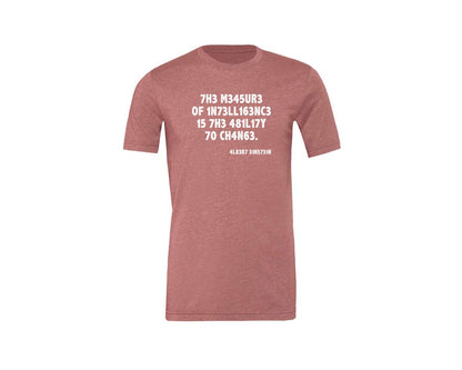 brand:Generic|color:Heather Mauve|Einstein The Measure Of Intelligence Graphic T-Shirt