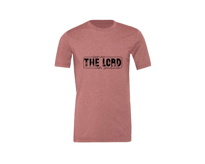 brand:Generic|color:Heather Mauve|Serve The Lord With Gladness Sleeve Graphic T-Shirt