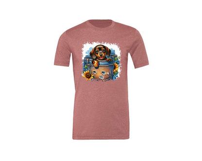 brand:Generic|color:Heather Mauve|Dog In Pocket Square Tshirt 29 Graphic T-Shirt