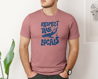 brand:Bella Canvas|color:Heather Mauve|Respect The Locals Trendy Summer Graphic T-Shirt
