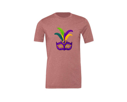 brand:Generic|color:Heather Mauve|Mardi Gras Mask T Shirt Design 4 Graphic T-Shirt