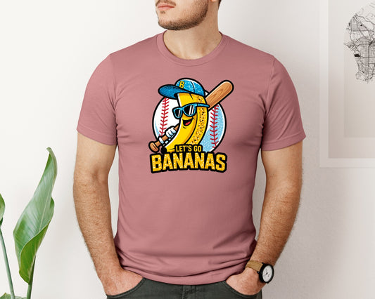 Lets Go Bananas Baseball Graphic T-Shirt