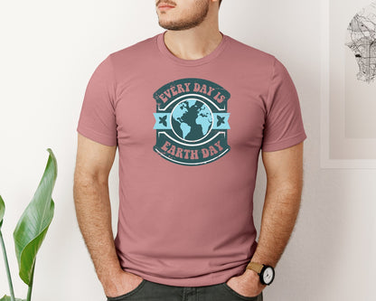 brand:Bella Canvas|color:Heather Mauve|Everyday Is Earth Day Graphic T-Shirt