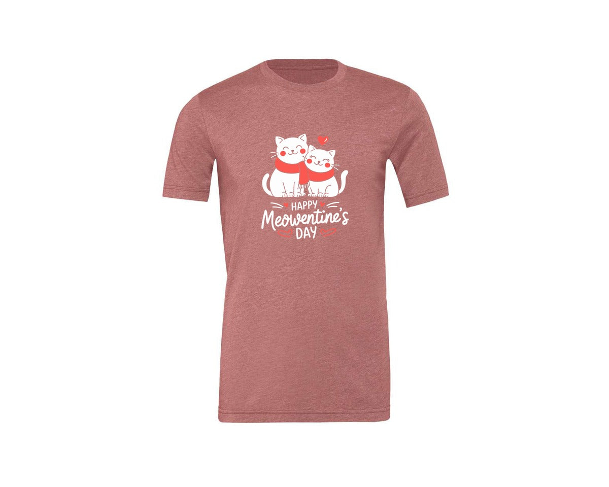 brand:Generic|color:Heather Mauve|Happy Meowentines Day T Shirt Design 2 Graphic T-Shirt