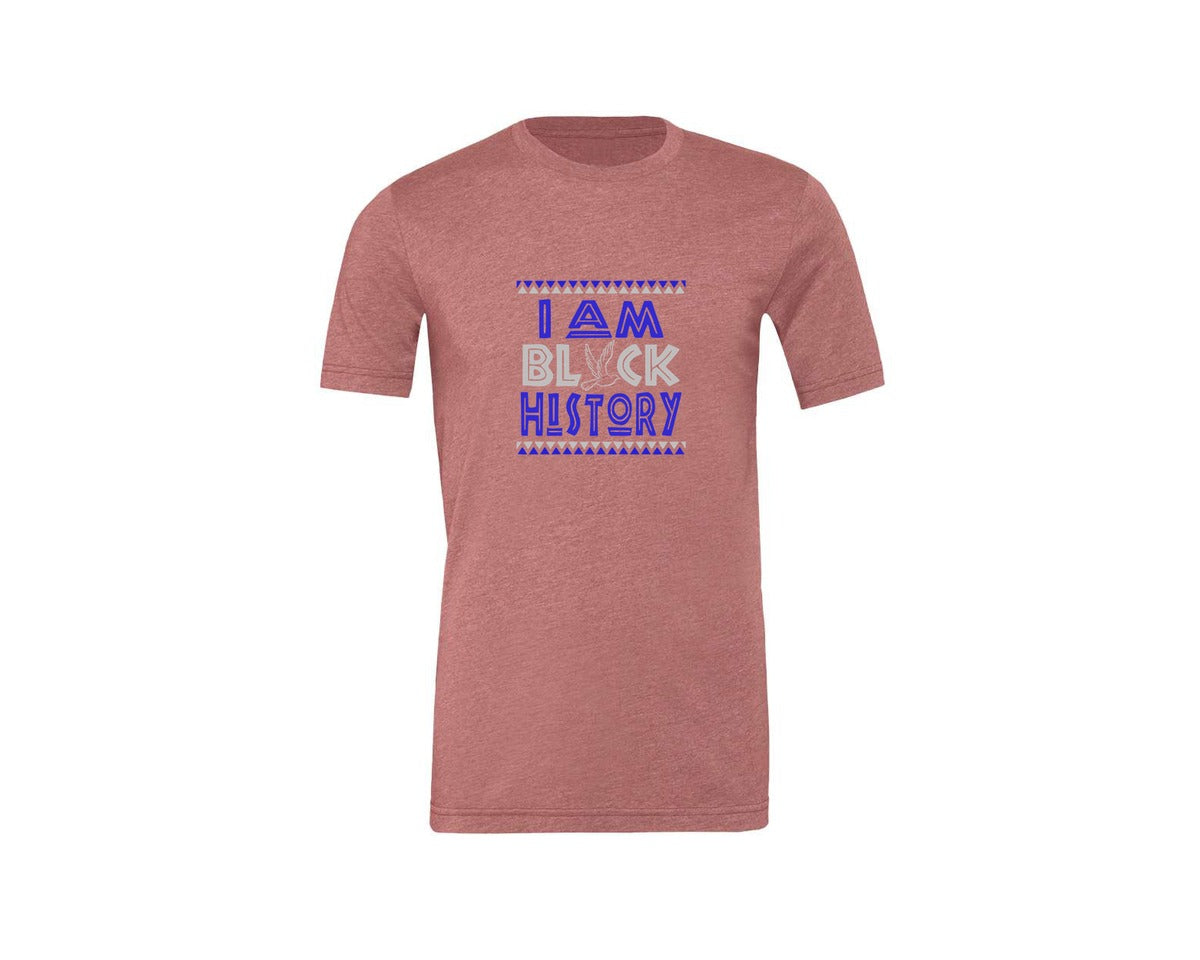 brand:Generic|color:Heather Mauve|I Am Black History Zeta Inspired Graphic T-Shirt