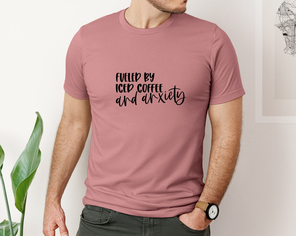 brand:Bella Canvas|color:Heather Mauve|Anxious Funny Mom Shirt Graphic T-Shirt