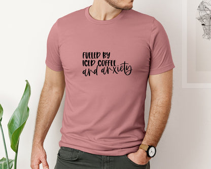 brand:Bella Canvas|color:Heather Mauve|Anxious Funny Mom Shirt Graphic T-Shirt