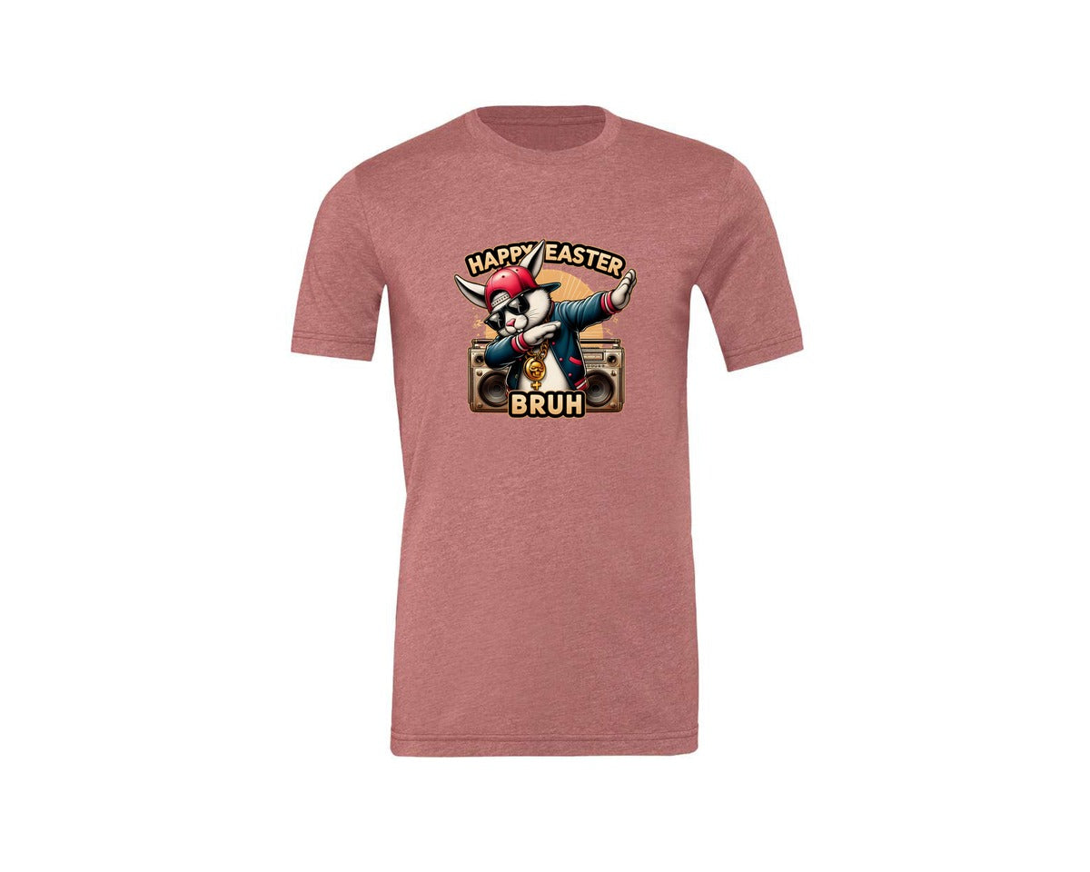 brand:Generic|color:Heather Mauve|Hip Hop Easter Bunny 16 Graphic T-Shirt
