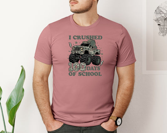 I Crushed 100 Days Of School Camo Graphic T-Shirt
