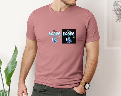 brand:Bella Canvas|color:Heather Mauve|Cute Rain Drop Character Graphic T-Shirt