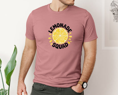 brand:Bella Canvas|color:Heather Mauve|Lemonade Squad Limoncello Summer Graphic T-Shirt