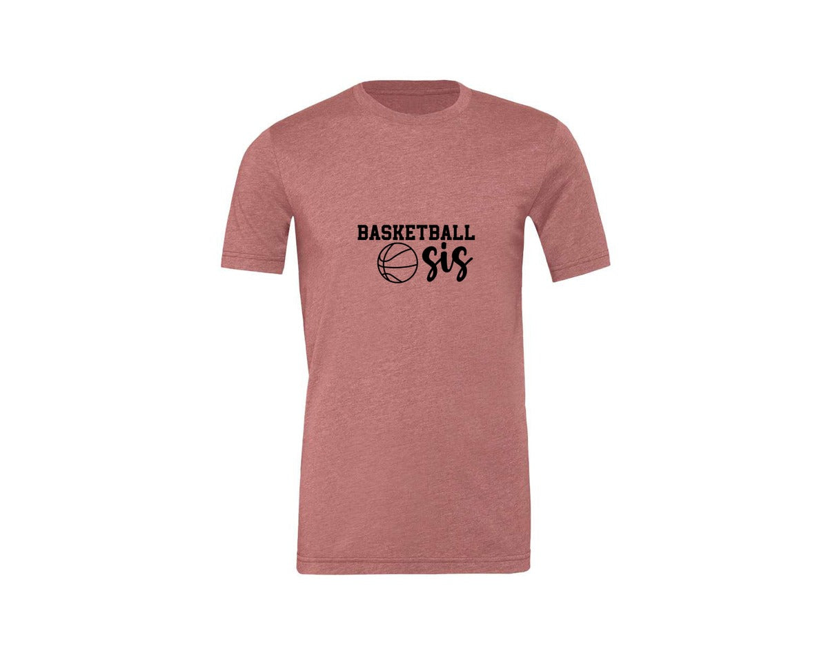 brand:Generic|color:Heather Mauve|Basketball Sis 2 Graphic T-Shirt