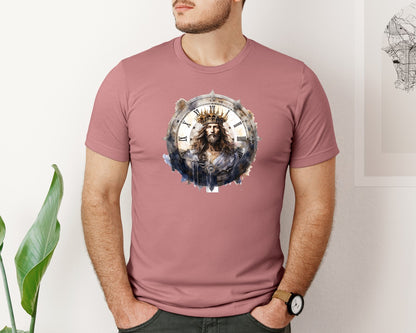 brand:Bella Canvas|color:Heather Mauve|Jesus Christ Vintage Wild Flowers Graphic T-Shirt