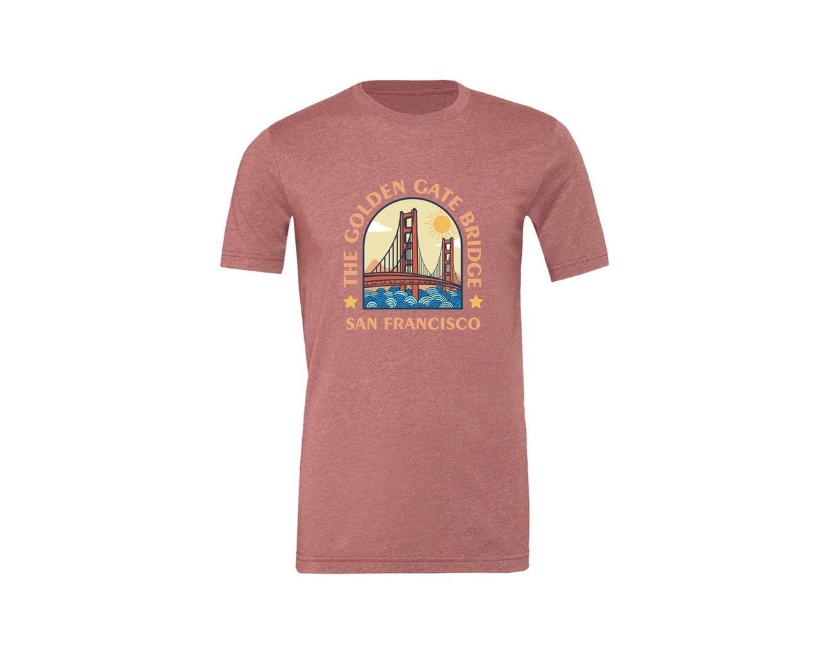 brand:Generic|color:Heather Mauve|The Golden Gate Bridge Graphic T-Shirt