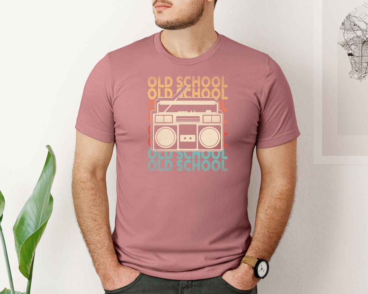 brand:Bella Canvas|color:Heather Mauve|Retro 80S 90S Old School T Shirt Design Graphic T-Shirt