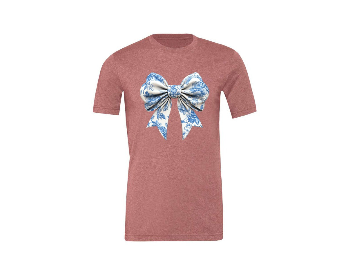 brand:Generic|color:Heather Mauve|Bow Bow T Shirt Design Graphic T-Shirt