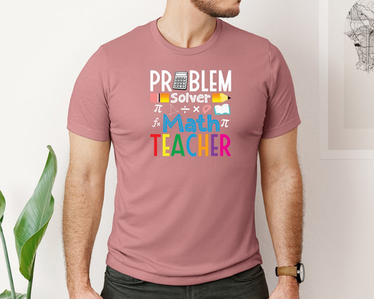 Problem Solver Math Teacher Retro Tshirt Graphic T-Shirt