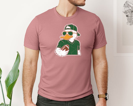 Green Duck American Football Sunglasses Graphic T-Shirt