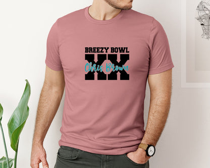 brand:Bella Canvas|color:Heather Mauve|Chris Brown Breezy Bowl Graphic T-Shirt