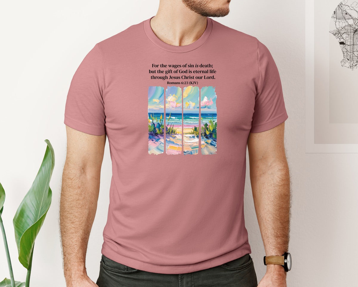 brand:Bella Canvas|color:Heather Mauve|Jesus Christ Christian Bible Verse 2 Graphic T-Shirt