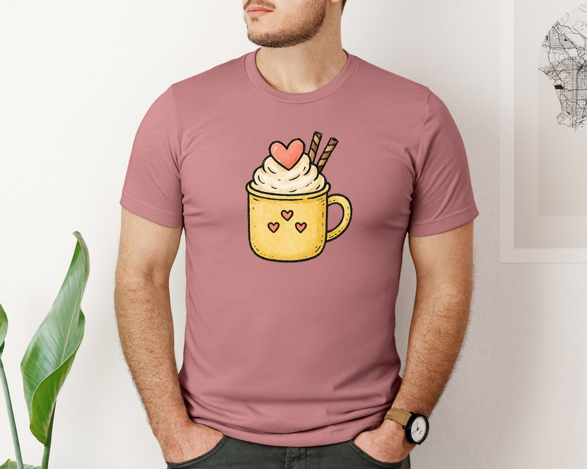 brand:Bella Canvas|color:Heather Mauve|Valentine Coffee Valentine 14 Graphic T-Shirt
